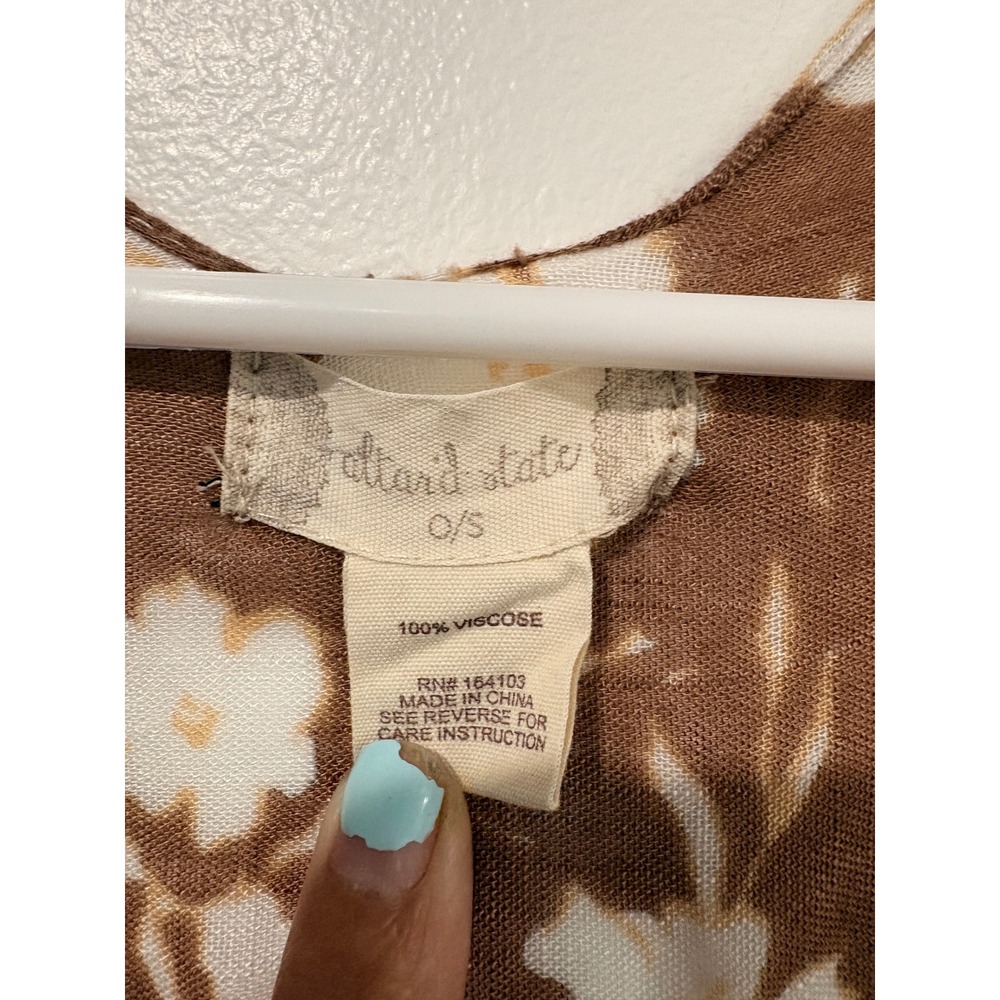 Altar'd State‎ Brown Floral Kimono Wrap Daisy Print One Size Viscose Cover Up - Picture 3 of 3